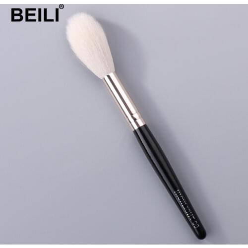 BEILI 1 pcs 100% Goat hair Highlighter Black Makeup Brushes Professional Natural Pony Eyeshadow Blush Eyebrow Make up Brushes