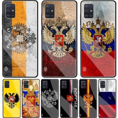 Russia Flag national emblem Phone Case for Samsung Galaxy A51 A71 A50 A21s A31 A70 A10 A41 A30 A40 A11 A12 A20s Glass Cover