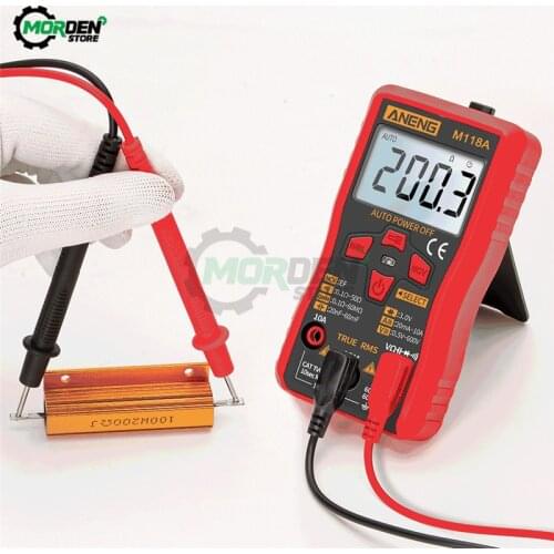 New M118A Digital Multimeter Tester Auto Mmultimetro True RMS AC/DC Tranistor Meter with NCV Data Hold 6000counts Flashlight