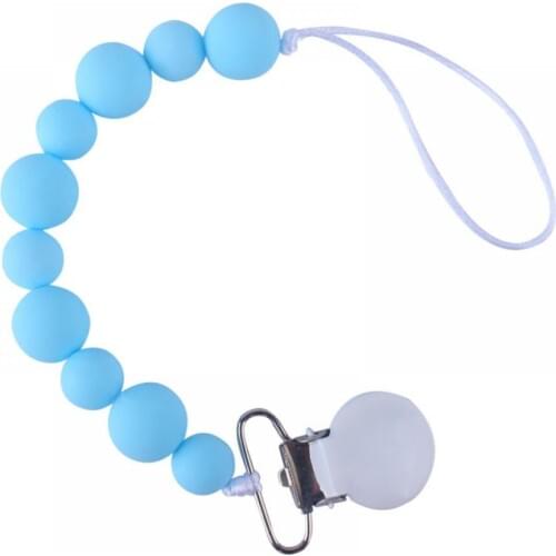 Baby Teether Eco-friendly Pacifier Clips Holder Chain Wholesale Baby Products Pacifier Clip Baby Handmade Silicone Nipple Chain