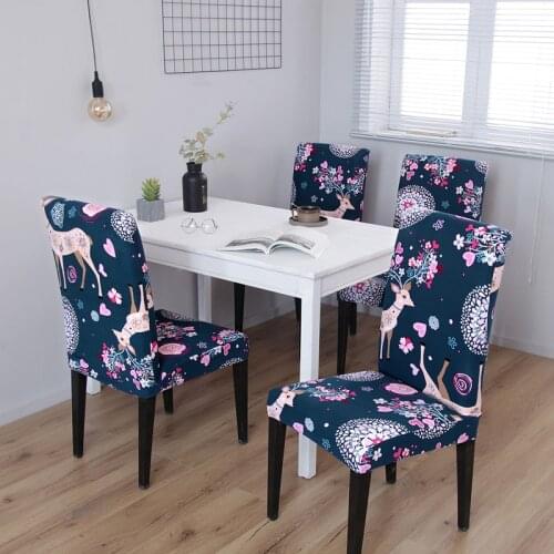 4pcs Christmas Chair Cover Elastic Spandex Dining Seat Back Covers Banquet Party Xmas Decor Chair Cover Case housse de chaise