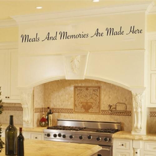 Meals And Memories Are Made Here Wall Sticker Kitchen Dining Room Inspirational Family Quote Wall Decal Cooker Vinyl Decor