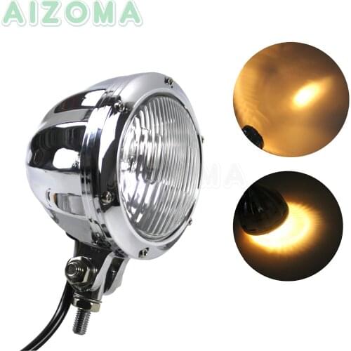 Retro Old School Headlight 4.5'' Custom Motorcycle H4 Halogen Front Head Lamp For Harley Scrambler Dyna Sportster Bobebr Racers