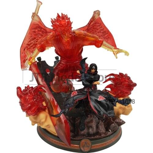 Naruto Shippuden GK Uchiha Itachi Anime Figure Model 40cm PVC Statue Collectible Toy Luminous Seven Colors Oversize Gift Figma