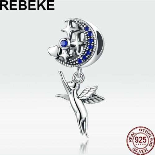 Fit bangle bracelet DIY beads original flying cat charm 100% 925 sterling silver jewelry pendant for women luxury birthday gift