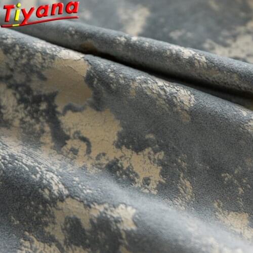 Art Bronzing Cloth Curtains for Living Room Luxury Golden Velvet Blackout Window Drapes for Bedroom*VT