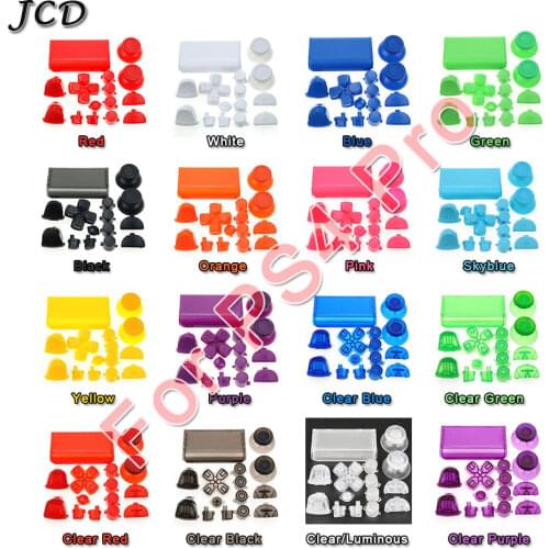 JCD Full Set Joystick Caps D-pad R1 L1 R2 L2 Direction Key ABXY Buttons For Sony PS4 Pro Slim Controller,JDS-040 JDM 040
