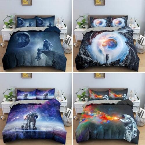 3D Design Duvet Cover Bedding Sets Spaceman Pattern Comforter Cover Pillowcases Double Single King Queen Size Bedclothes 2/3pcs