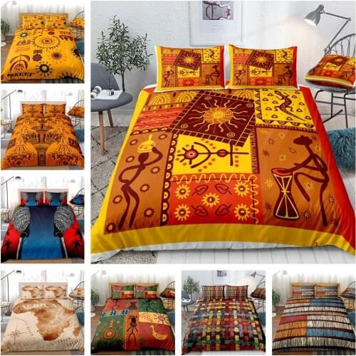 African Print Bedding Sets Bed Sets Duvet Cover Set Pillow Covers Luxury Bohemia Decoration Textile Bohemian Style NO Bed Sheet