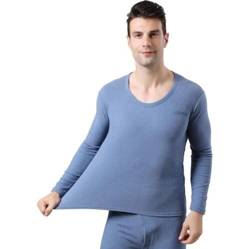 Crew Neck Mens Underwears Sets Thermal Underwear Set Mens Stretch Long Johns Plus Size Autumn Winter Male Clothing