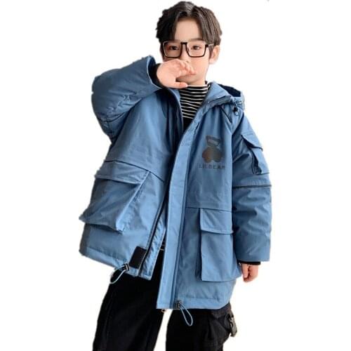 2020 Autumn Winter Hooded Children Cotton Jackets For Boys Warm Reflective Bear Coats For Boy Outerwear Kids Clothing