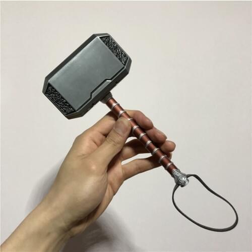Hammer 20cm Metal Thunder Hammer Cosplay Figure Weapons Model Kids Gift Movie Role Playing Metal American Super Hero Weapon