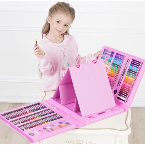 176pcs Art Set Children Painting Marker Pen Artist Crayon Drawing Pen For Kids Gift Box Art Supplies
