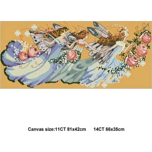 Angel beauty 17 Counted Cross Stitch 11CT 14CT 18CT linen fabric Chinese Cross Stitch Kits Embroidery Needlework Sets