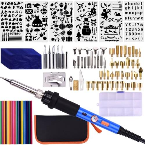 106pcs Adjustable Temperature 220-480℃ Woodburning Tool Wood Burning Kit 60W Pyrography Pen Set for Embossing Carving Soldering