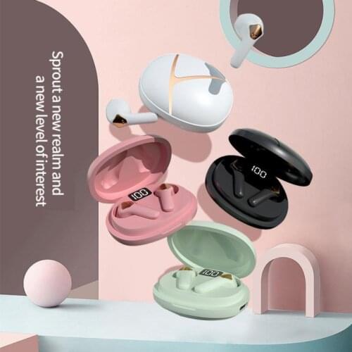New TWS Bluetooth-compatible Headphones Stereo Wireless Earbuds Gaming Headset Handsfree Earphones Gift For Girl