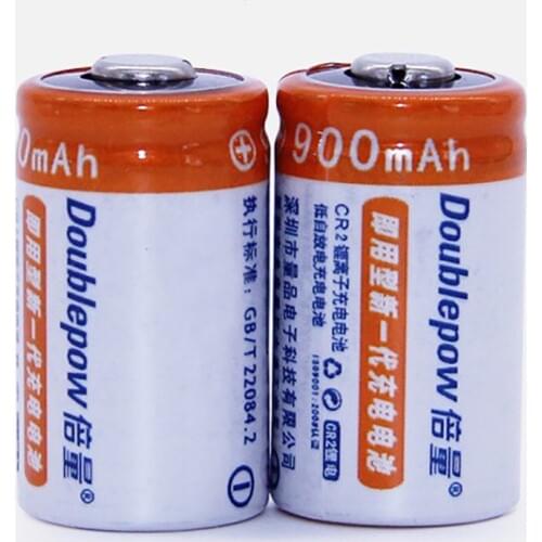 2pcs New CR2 3V 900mAh LiFePO4 Rechargeable Battery Polaroid multimeter Navigator Camera batteries