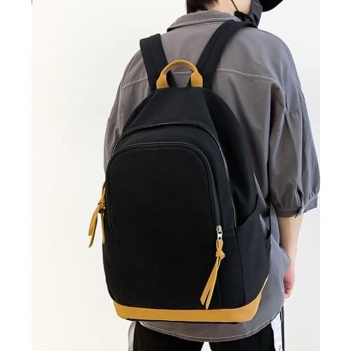Solid Color Backpack Canvas Mens Backpacks College Students School Bags For Teenager Boys Girls Large School Backpack