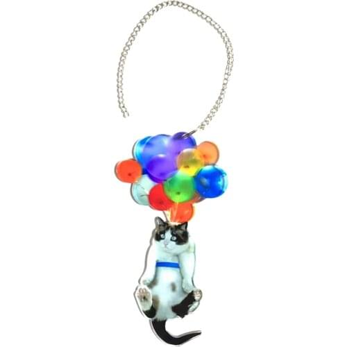 Cat Balloon Rear View Mirror Pendant Hanging Ornament Wreath Accessories