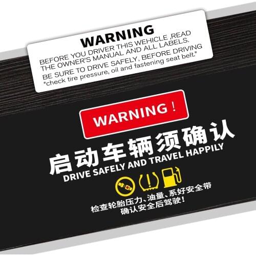 Fasten Seat Belt Warning Car Safety Driving Car Stickers Auto Decals Vinyl Reflecive Window Decor Body Internal Car-Styling