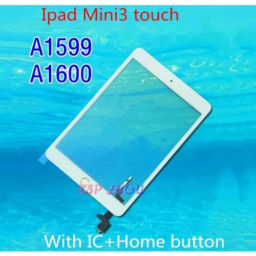 Free shipping touch screen for iPad Mini 3 Mini3 Mini2 Mini1 touch glass screen home button with IC Conector for iPad mini 3 A15