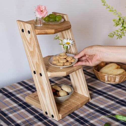 Solid Wood Succulent Flower Stand Desktop Storage Rack Home Living Room Balcony Pot Frame Multi-Functional Display Stand