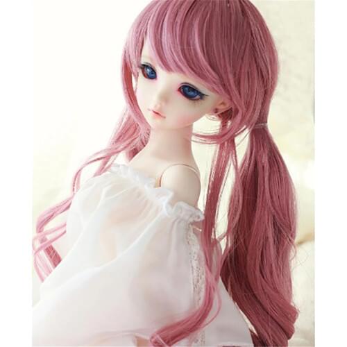 Pink Color Heat Resistant Wire BJD SD Hair 1/3 1/4 1/6 High Temperature Fiber Curly Long Wave Hair Doll Wig Doll Accessories