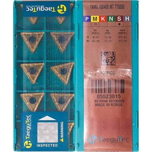 TNMG160408-MT TT5080 Original Taegutac Carbide Inserts Turning Inserts Lathe Tools 10Pcs/Lot