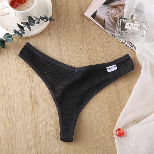 Thong Cotton Womens Underwear Sexy Panties Female Underpants Solid Color Pantys Lingerie G-string Panties CG181