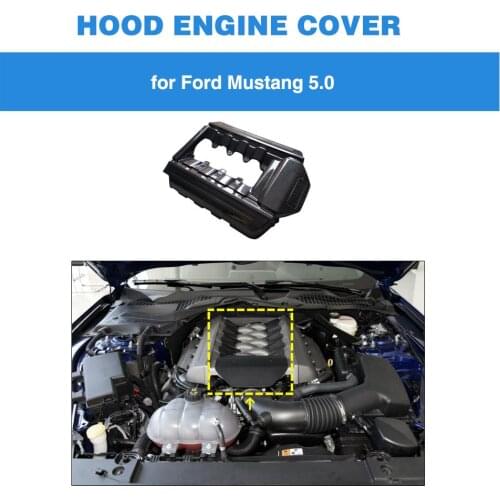 Carbon Fiber Car Engine Cover Bonnets for Ford Mustang 5.0 2015 - 2017 Engine Hood Spark Cover Frame