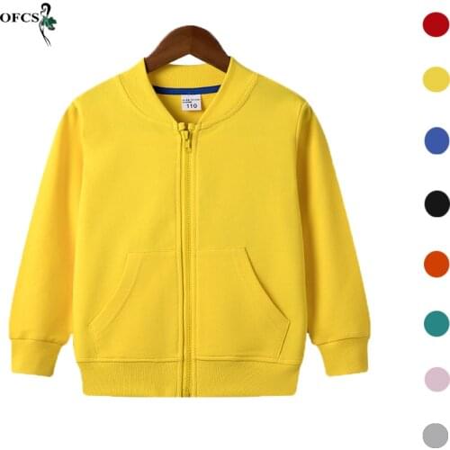 Spring Baby Boys Girls Hooded Sweatshirts Kids Zipper Coat Outwear 2-12Years New Childrens Clothes Cotton Tops Jackets Clothing