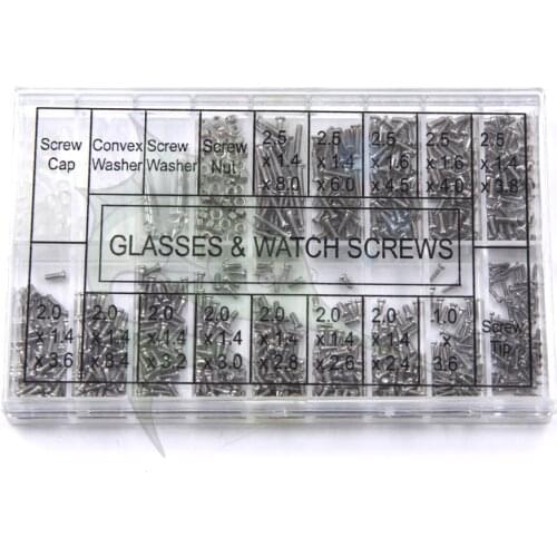 High Quality Stainless Steel Watches Glasses Screws Kit Assort Size Steel Watch and Glasses Tiny Screws Caps Replacement Parts