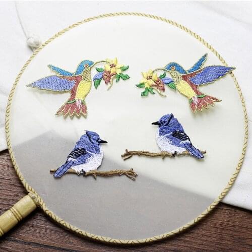 High Quality Small Bird Embroidery Clothes Hole Patch Stickers Applique Adhesive Embellishment DIY Sewing Decoration Accessories