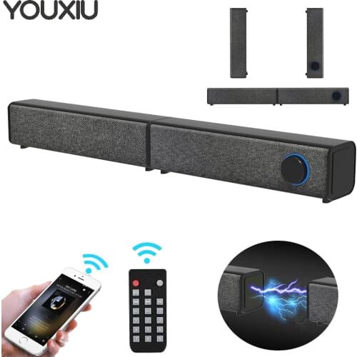 YOUXIU Wireless Bluetooth Speakers TV Sound Bars Detachable Soundbar Home Theater Dual Connection Methods for TV PC Smartphone
