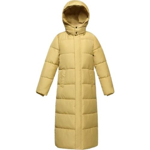 Winter Korean version long Cotton Coat Women thick Down Jacket clothing large size long coat Women Parka Down Black Coat
