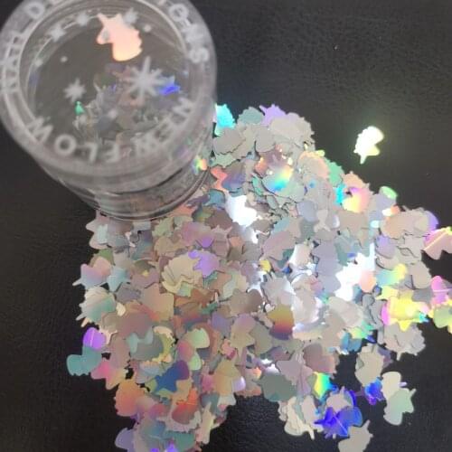 1Pcs(10g) Silver Laser Flake Nail Art Chunky 8mm-Chunky Films Manicure Sequins Glitter Decorations DIY#1pot