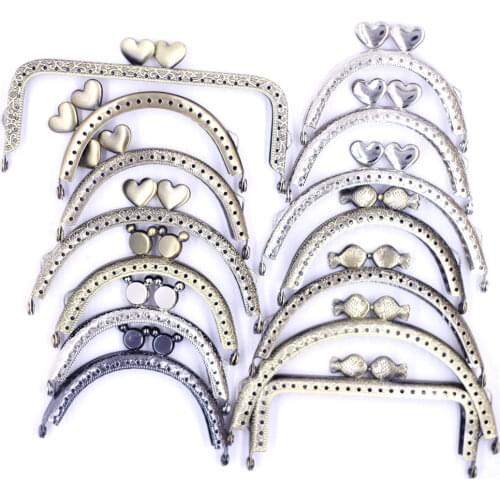 Kiss Clasp Lock Heart Fish Bear Head Arch Rectangle Frame Clutch Coin Purse Bag Craft Wallet DIY Accessorise 7.5-12.5cm 10Styles