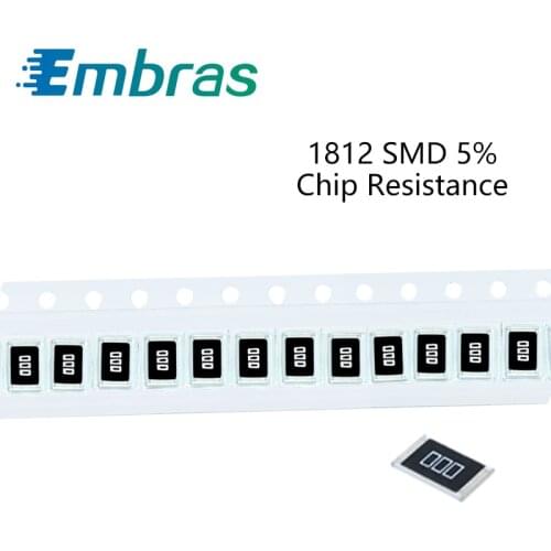 100Pcs 1812 SMD Resistor Kit 5% Tolerance 0R-22M 47K 51K 56K 62K 68K 75K 82K 91K 10 Ohm Full Value Available DIY Assorted Set