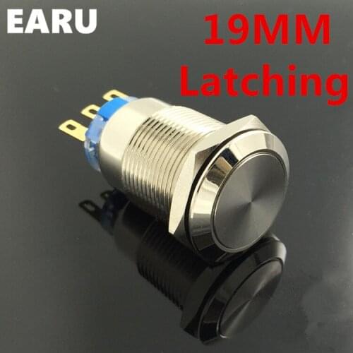 19mm Latching Doorbell Bell Horn Push Button Switch Stainless Steel Waterproof Car Auto Engine Computer PC Power Start Starter