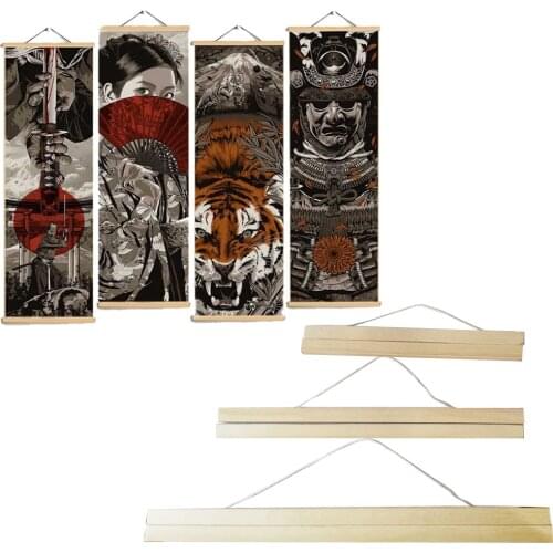 20-60 cm Scroll Painting Frame Wooden Hanger Wood Photo Frame Painting Canvas Poster Framed Canvas Frame Art Hanger