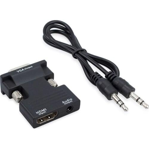3.5mm Stereo Audio Cable HDMI To VGA Adapter Converter Adapter Electric HDMI Main