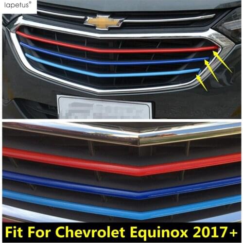 Lapetus Accessories For Chevrolet Equinox 2017 - 2020 Front Head Grille Grill Decoration Strip Molding Cover Kit Trim 3 Pcs