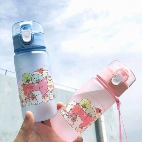 400ml Anime Cute Sumikko Gurashi Portable Outdoor Sport Travel Water Bottle Fashion Cartoon Corner Bio Children Plastic Cup Gift