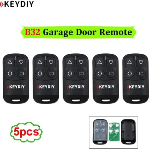5PCS/LOT, KEYDIY 4 Buttons General Garage Door Remote Control for KD900 URG200 KD-X2 Mini KD Remote Generator B32