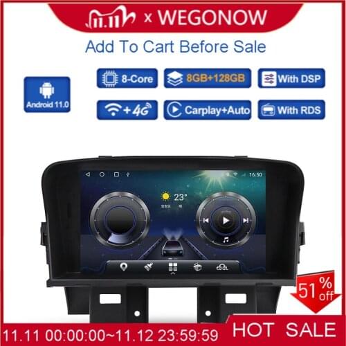 Carplay DSP IPS Car multimedia DVD Player Android 10.0 6GB +128GB GPS WIFI Bluetooth 5.0 RDS Radio For Chevrolet CRUZE 2008-2012