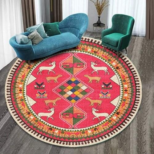 Large Mandala Round Carpet for Living Room Anti Slip Muslim Floor Mats Bedroom Bedside Area Rugs Computer Chair Mat Home Decor
