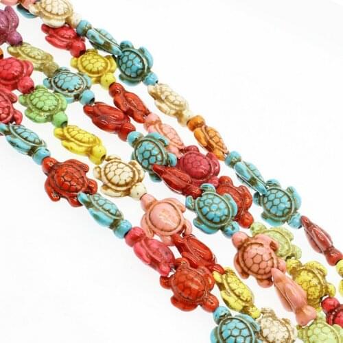 2021 new fashionTurquoise Loose Beads Strand The tortoise Shape Colored Beads For Jewelry Making Size 14x18mm 23Pcs Beads