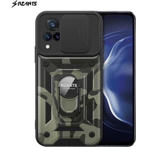 For VIVO V21 Case Camouflage Shockproof Armor Lens Slide Protection Ring Back Holder Cover For VIVO V21E Y73 4G Rzants