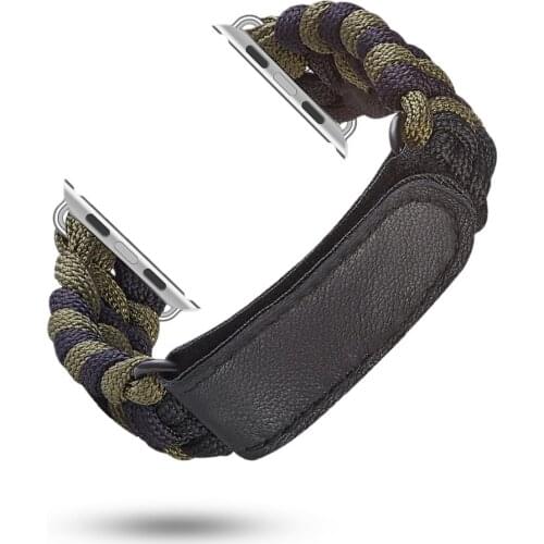 Nylon Double-color Woven Strap for Apple Watch Band 44mm 40mm 38mm 42mm Sport Rope Bracelet Belt for iWatch Series 6/SE/5/4/3/2