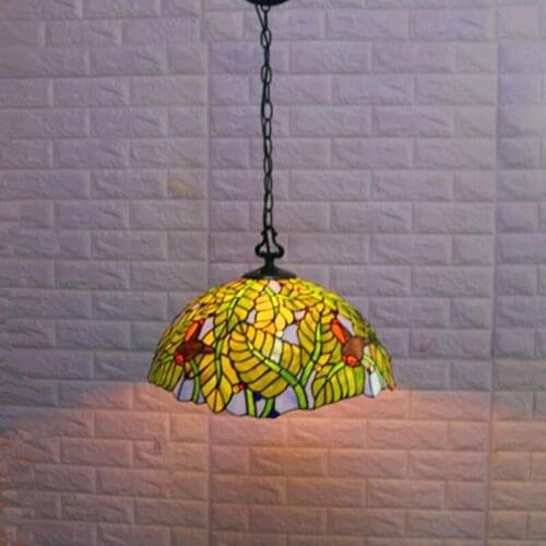 European Porch Balcony Creative Retro Tiffany Stained Glass Living Room Bedroom Bedside Hotel Restaurant Chandelier industrial